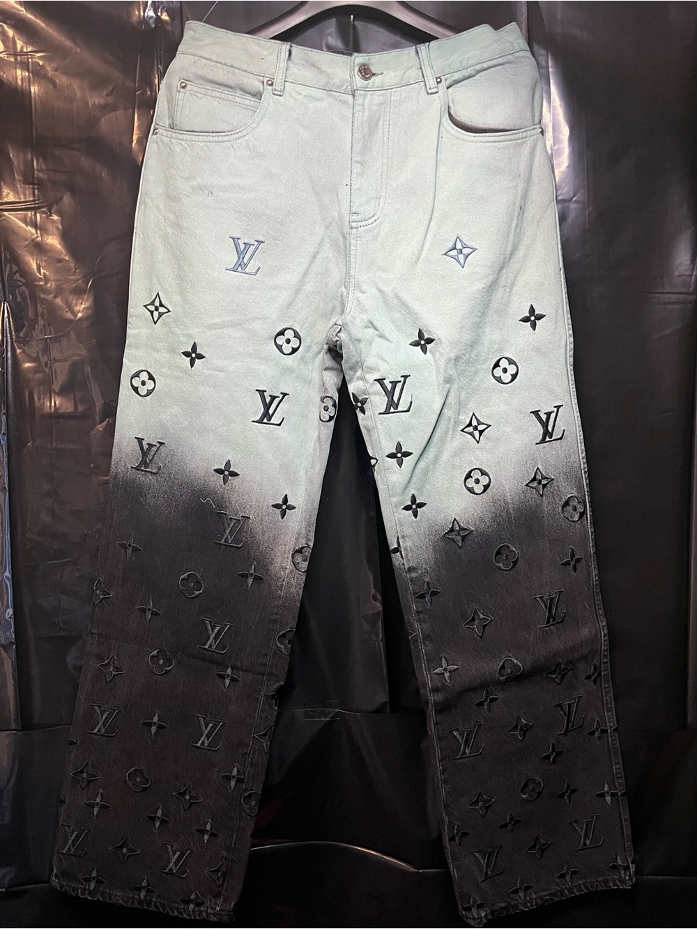 Louis Vuitton LV Ice Blue Gradient Monogram Jeans Mens Size 32